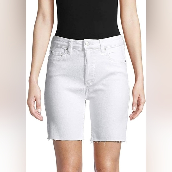 NEW Free People Avery Raw Hem Mid Rise Denim Shorts Size 25 - Picture 1 of 7